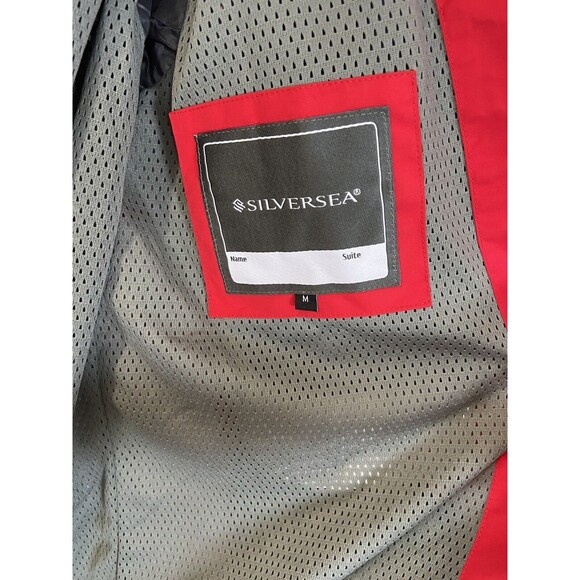 Silversea Expeditions All Weather Coat Jacket Medium Red Mens Hooded Full Zip - Picture 14 of 16